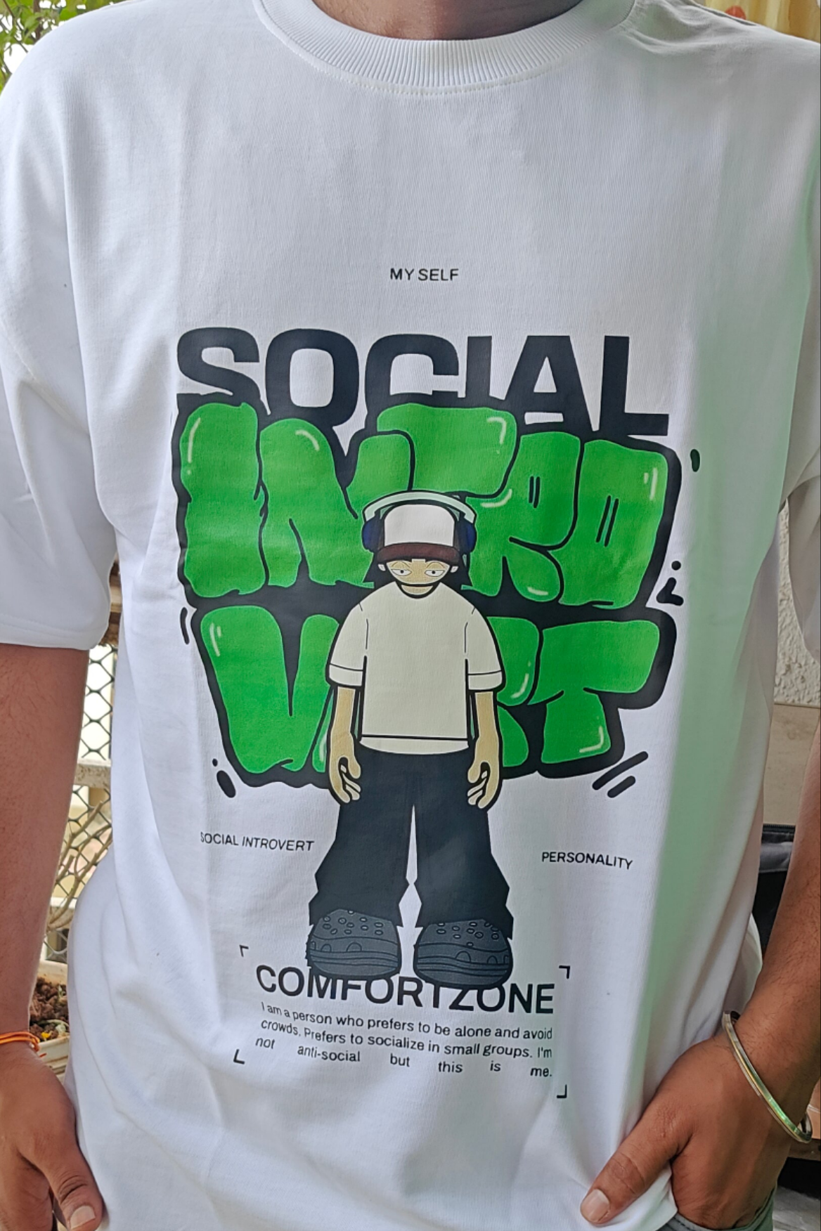 Drop shoulders pure cotton Tee for Legend Introvert