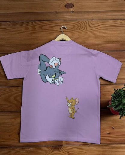 Tom & Jerry Oversized Graphic Tee – Lilac Edition