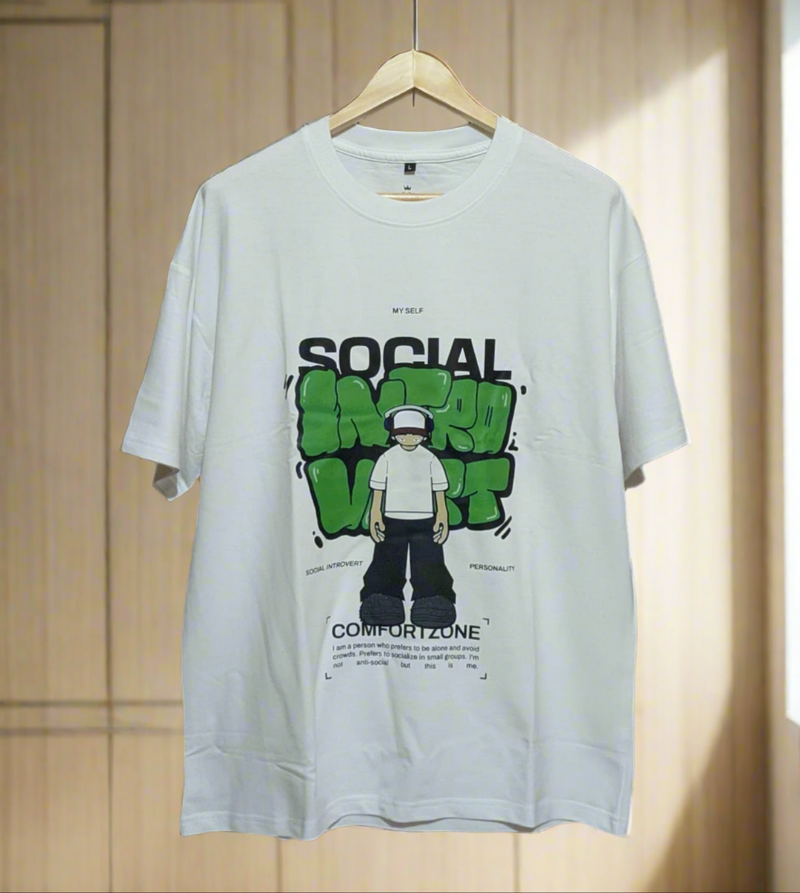 Drop shoulders pure cotton Tee for Legend Introvert