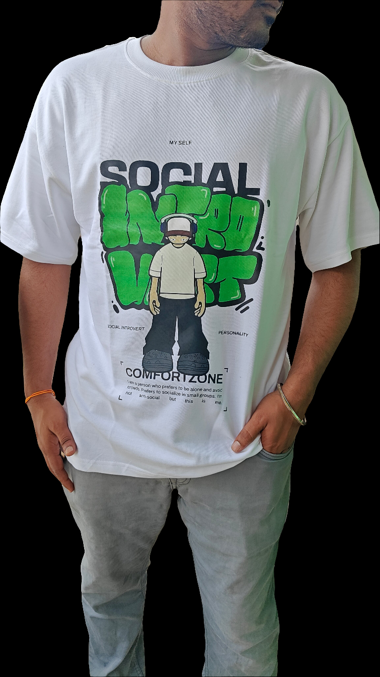 Drop shoulders pure cotton Tee for Legend Introvert