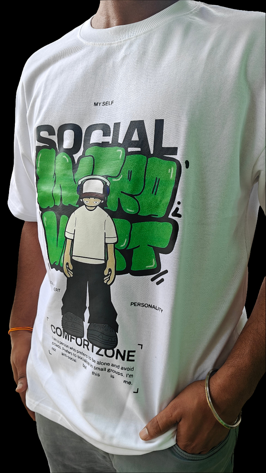 Drop shoulders pure cotton Tee for Legend Introvert