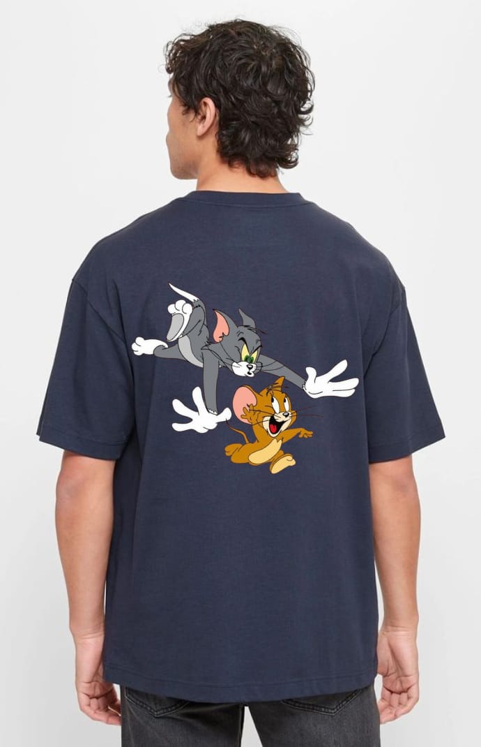Oversized premium cotton with tom& jerry print