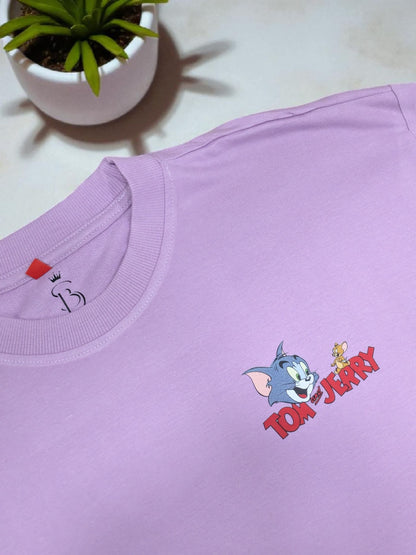 Tom & Jerry Oversized Graphic Tee – Lilac Edition